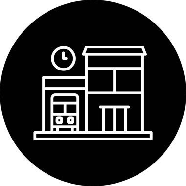 bus durağı web simgesi basit illüstrasyon