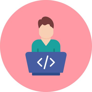 Kodlama. Web simgesi basit illüstrasyon