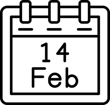 Şubat takvim simgesi tasarımı, web illüstrasyonu