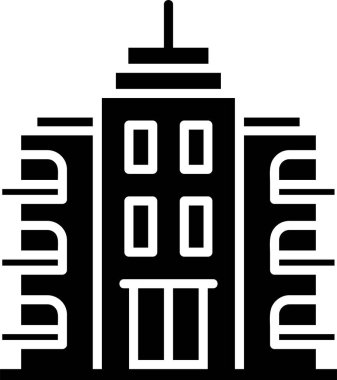 Şehir binası simgesi, vektör illüstrasyonu basit tasarım