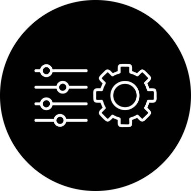 düz ayar simgesi, vektör illüstrasyonu