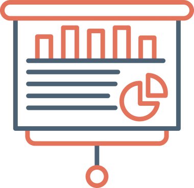 sunum simgesi, vektör illüstrasyonu basit tasarım