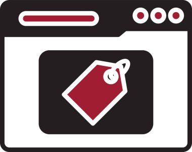 Çevrimiçi alışveriş simgesinin vektör illüstrasyonu 