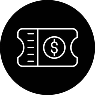 Bir bilet simgesinin vektör illüstrasyonu 