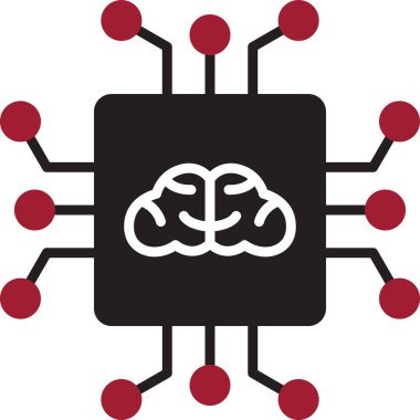 Yapay Zeka web simgesi, vektör illüstrasyonu
