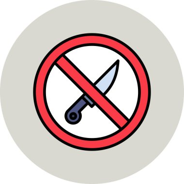 Bıçak simgesi yok, vektör illüstrasyonu  