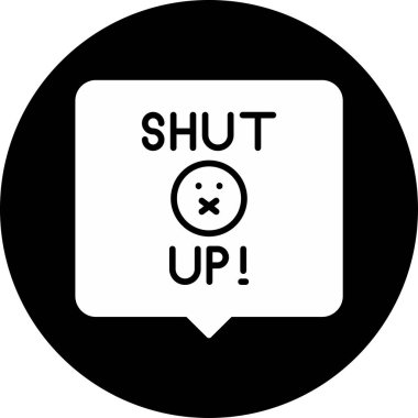 Kapa çeneni ikon konuşma balonu vektör çizimi 