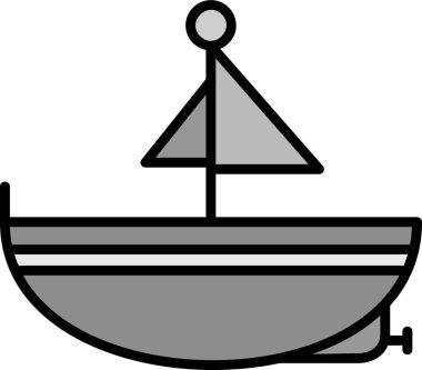 tekne gemisi deniz ikonu vektör çizimi