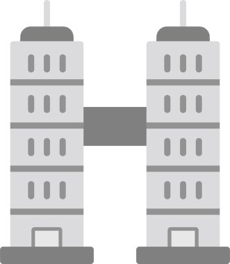 Şehir manzarası web simgesi, basit vektör illüstrasyonu