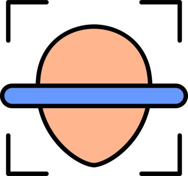 Yüz Kimliği Web simgesi vektör çizimi
