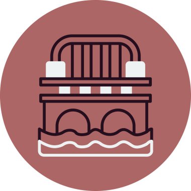 Su ve Köprü. basit tasarım vektörü