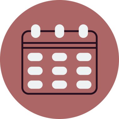 Minimalist bir tasarımda bir takvim simgesinin vektör illüstrasyonuName.