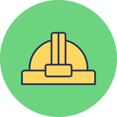 Modern bir kask simgesini vektör formunda gösteren renkli soyut çizimler.