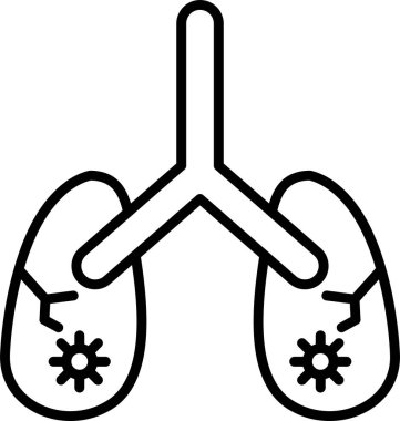 İnsan akciğerlerinin basit doğrusal çizimi