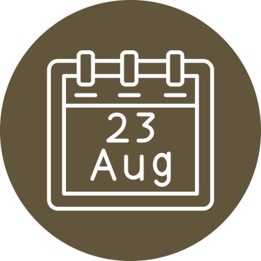 Ağustos takvim simgesi. vektör illüstrasyonu