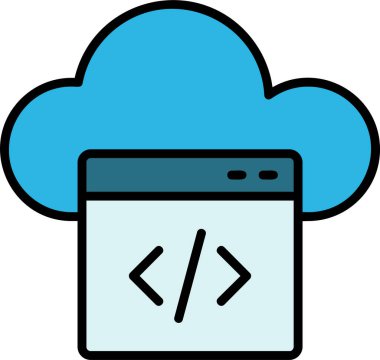 Bulut hizmet vektör satırı simgesi