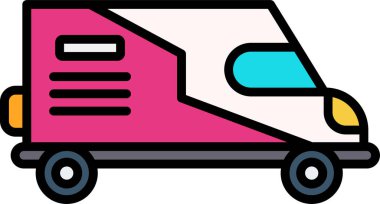 Minivan. Web simgesi basit illüstrasyon 