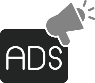 Basit reklam simgesi, vektör illüstrasyonu