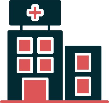 Hastane binası simgesi, vektör illüstrasyonu basit tasarım