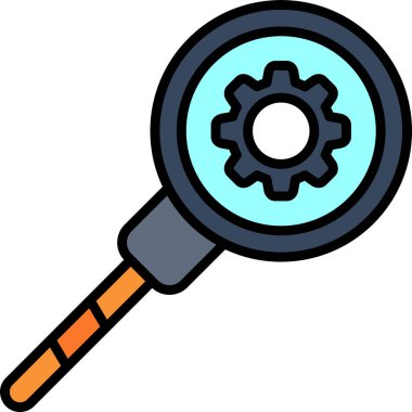 Soyut renkli bir büyüteç içeren vektör illüstrasyonu.