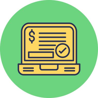 Çevrimiçi iş ve finans simgesinin vektör illüstrasyonu