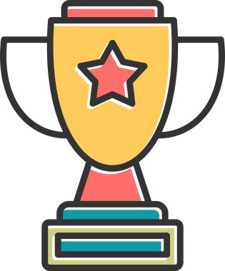 Kupa simgesi, vektör illüstrasyonu basit tasarım