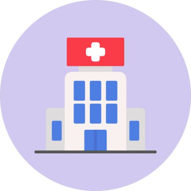 Hastane simgesi, vektör illüstrasyonu basit tasarım