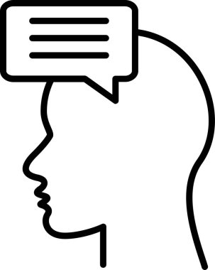 Konuşma terapisi. Web simgesi basit illüstrasyon