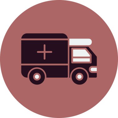 ambulans düz simgesi, vektör illüstrasyonu