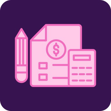 Basit muhasebe düz simgesi vektör illüstrasyonu.