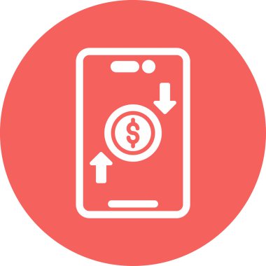 Çevrimiçi para transferi. Web simgesi basit illüstrasyon 