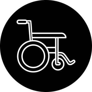 Tekerlekli sandalye web simgesi. vektör illüstrasyonu