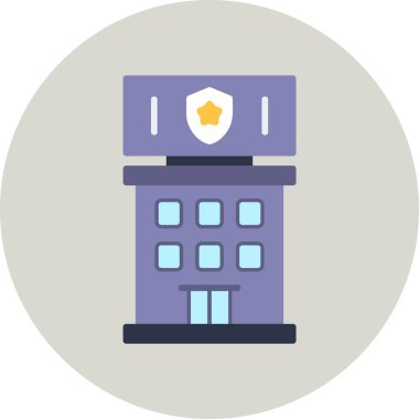 Polis binası ikon vektör illüstrasyonu