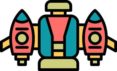 Jet pack simgesi, vektör illüstrasyonu
