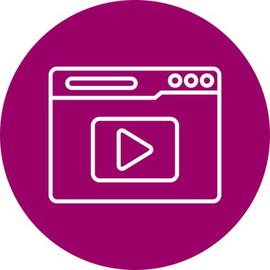 Video oynatıcı vektör düz simgesi