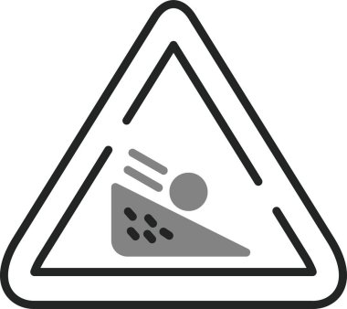 Düşen Kaya İşareti Web simgesi vektör illüstrasyonu