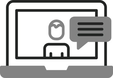 Ana hatlı biçim vektör illüstrasyon tasarımında konferans simgesi