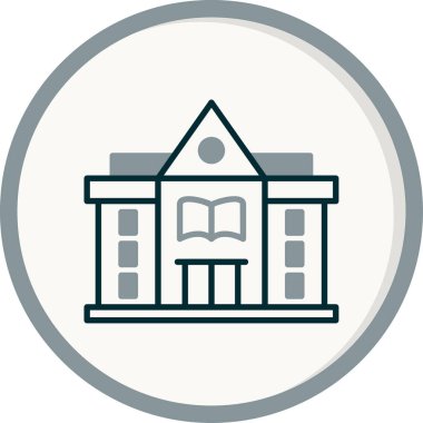 Kütüphane. Web simgesi basit illüstrasyon