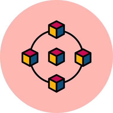 Engelleme zinciri. Web simgesi basit tasarım