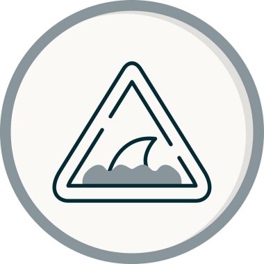 Köpekbalığı hayvan simgesi işaret vektör illüstrasyonu 