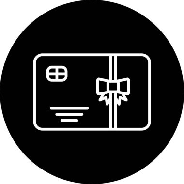 Hediye kartı simgesi, vektör illüstrasyonu