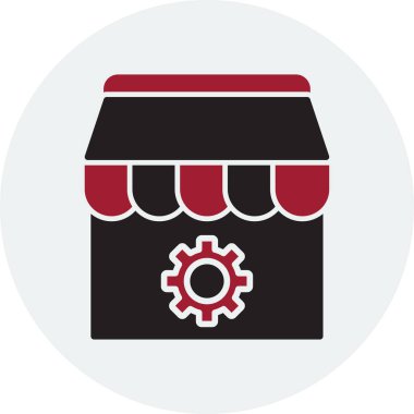 Alışveriş arabası düz yuvarlanmış vektör simgesi