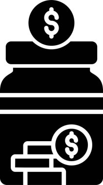 Cam kavanoz simgesi, vektör illüstrasyonu basit tasarım