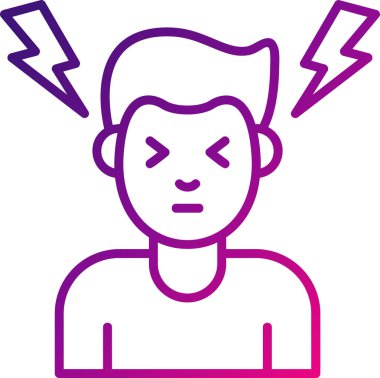 Anksiyete web simgesi vektör illüstrasyonu