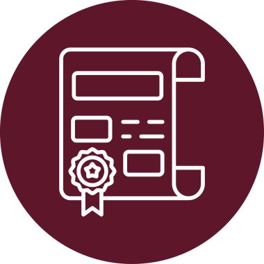 Sertifika simgesi ve vektör çizimi arkaplanda izole edildi