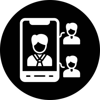 Ana hatlı biçim vektör illüstrasyon tasarımında konferans simgesi