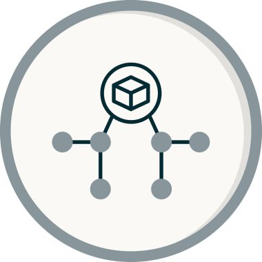 Merkezi olmayan modern simgenin vektör illüstrasyonu