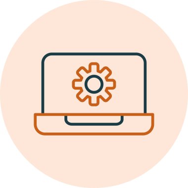 dizüstü bilgisayar simgesi, vektör illüstrasyonu basit tasarım