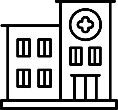 hastane ikon vektör illüstrasyonu oluşturuluyor