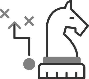 Satranç taşı simgesi, Strateji sembolü, vektör illüstrasyonu